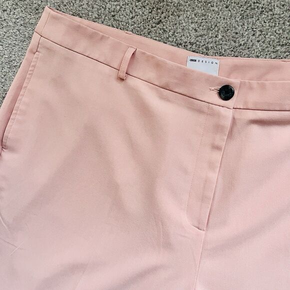 Asos Design Soft Pink Wide Leg Soft Flowy Professional Designer Pants - Plus 20 - Picture 2 of 9
